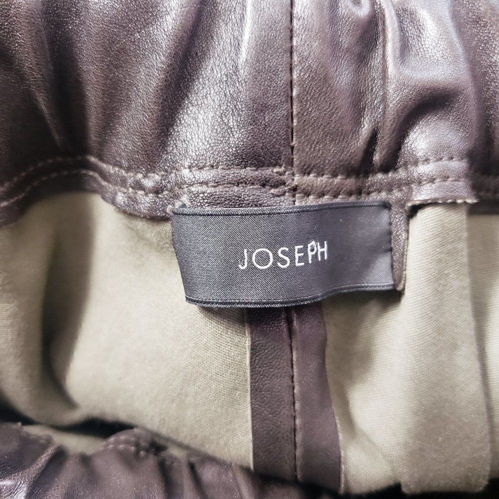 Joseph Designer 100% Lambskin Lamb Leather Pants Size FR 38 US 6 Dark Brown - Picture 7 of 11